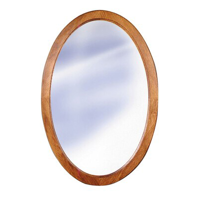 Charleston Oval Bathroom Wall Framed Mirror 20-7/8"x31" Oak