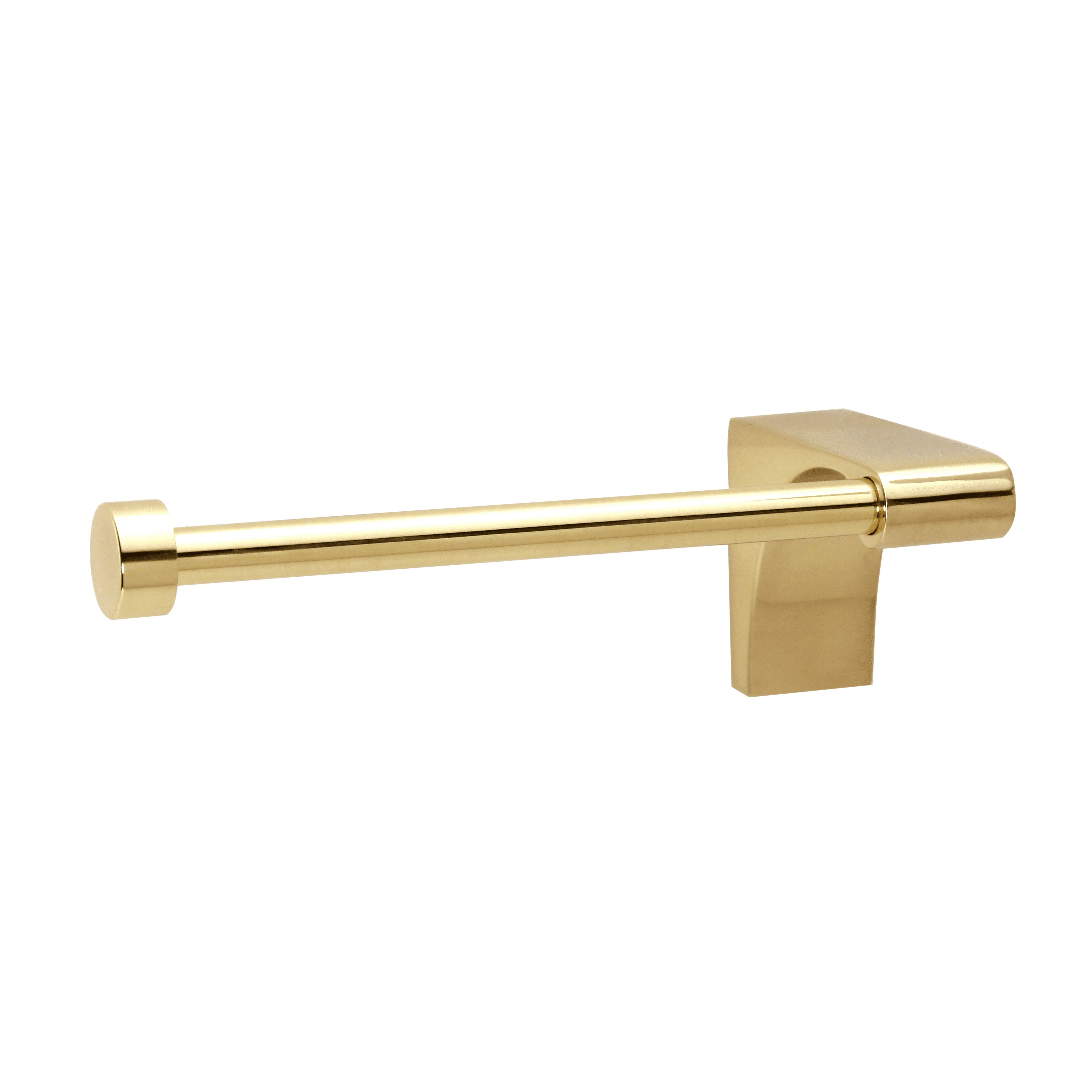 Luna Right Hand Toilet Paper Holder in Polished Brass