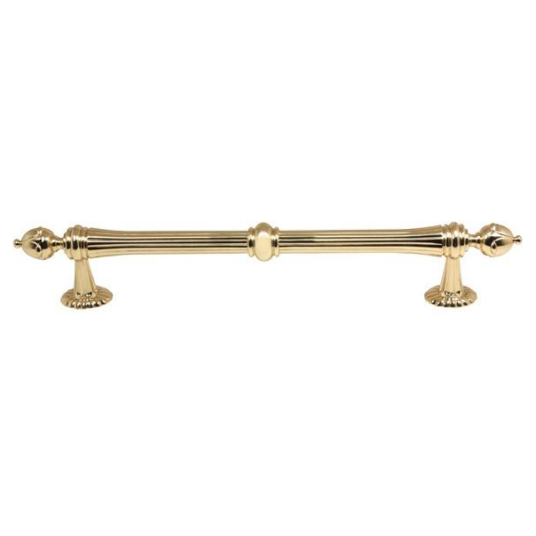 Ornate 8" Appliance Pull w/Polished Brass, No Lacquer Finish