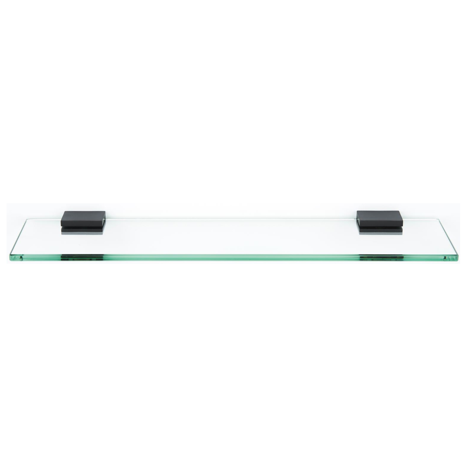 Contemporary II 18" Glass Shelf w/Brackets in Matte Black