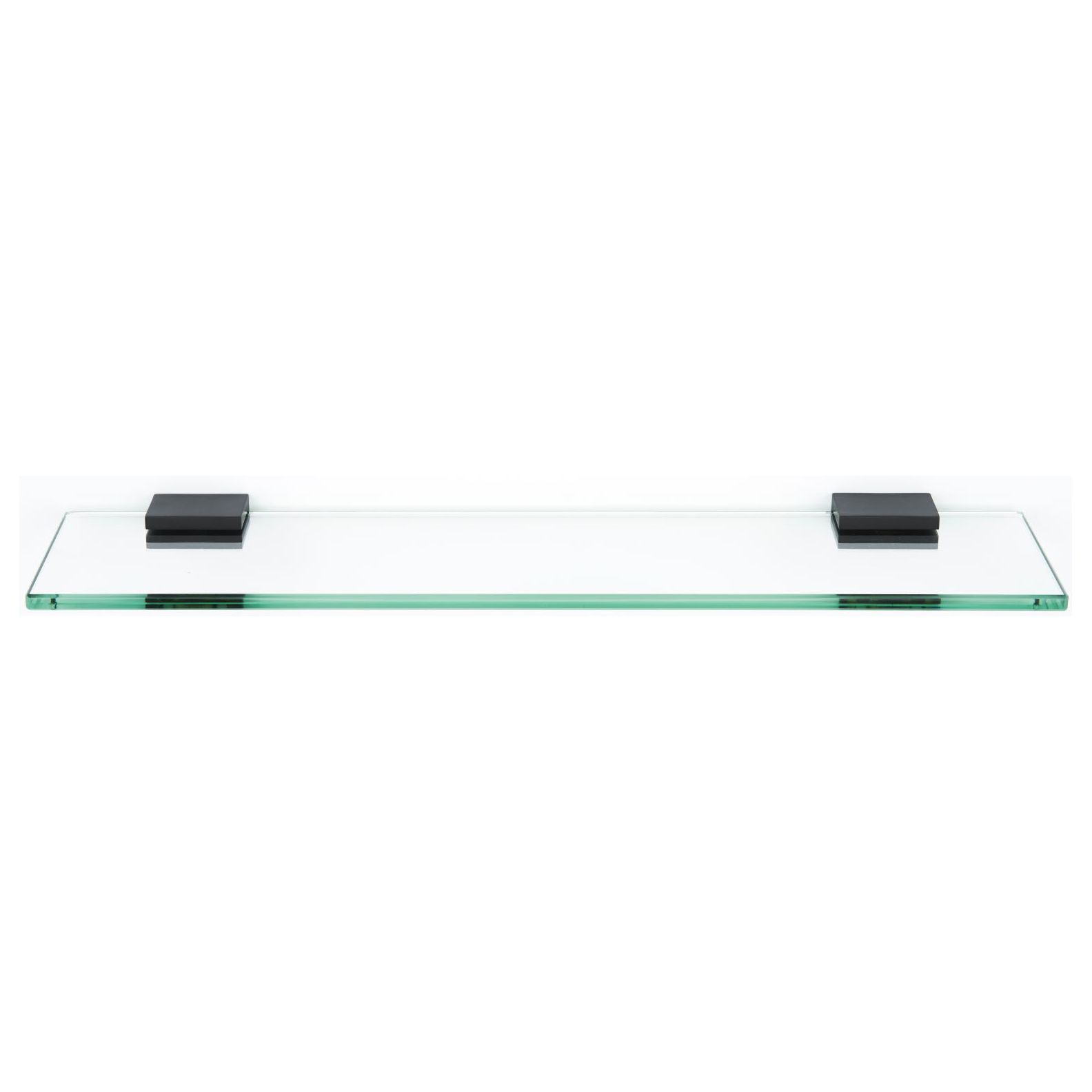 Contemporary II 24" Glass Shelf w/Brackets in Matte Black