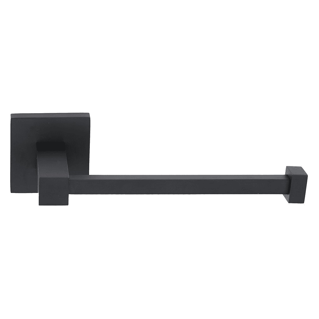 Crystal Contemporary Open Toilet Paper Holder in Matte Black