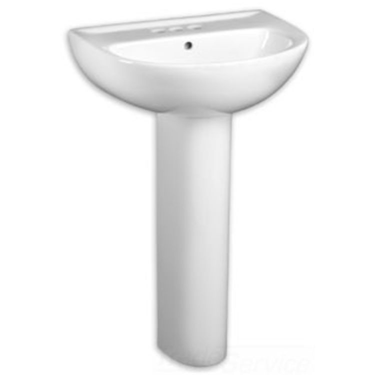 Evolution Pedestal Sink & Base in White w/8" Faucet Centers