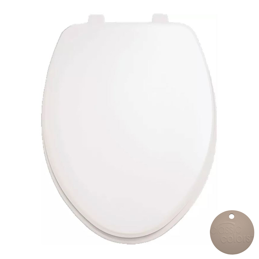 Laurel Elongated Toilet Seat w/Cover in Fawn Beige
