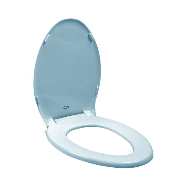 Rise & Shine Elongated Plastic Toilet Seat & Cover in Blue