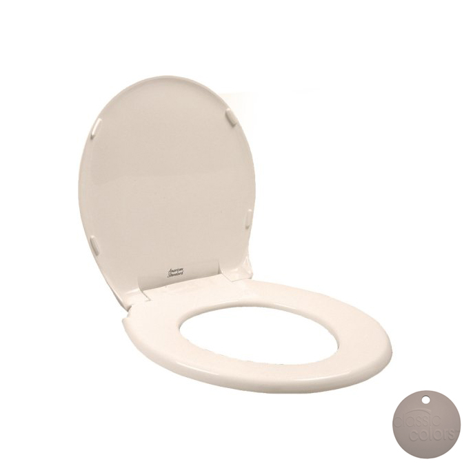 Rise & Shine Round Plastic Toilet Seat & Cover in Light Mink