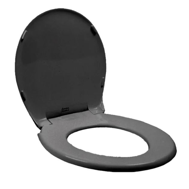 Rise & Shine Round Plastic Toilet Seat & Cover in Black