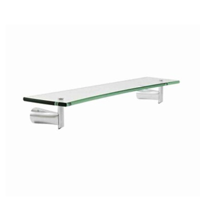 Green Tea 21-1/2" Clear Glass Shelf in Stainless Steel