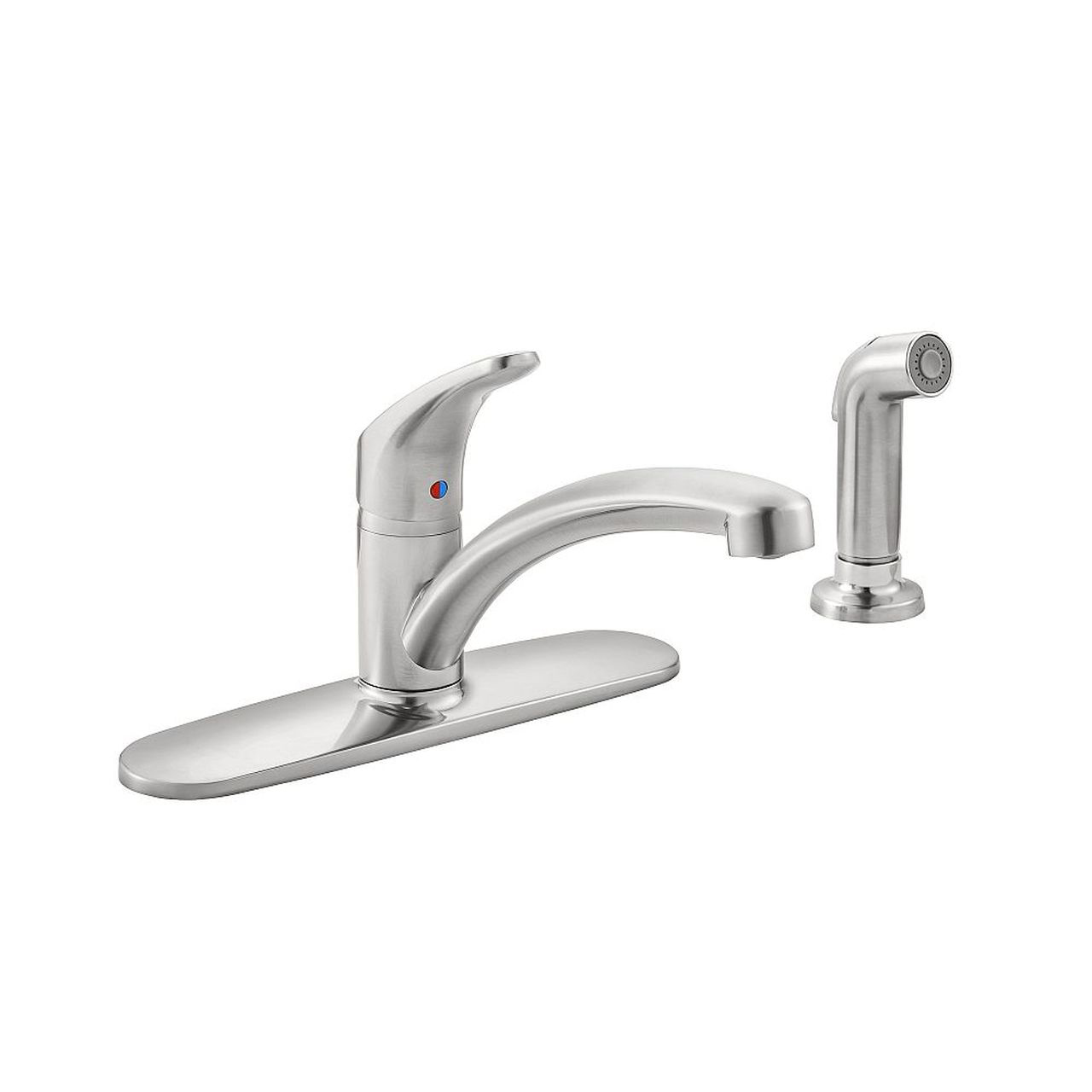 Colony Pro Kitchen Faucet in Stainless w/Spray & Deckplate