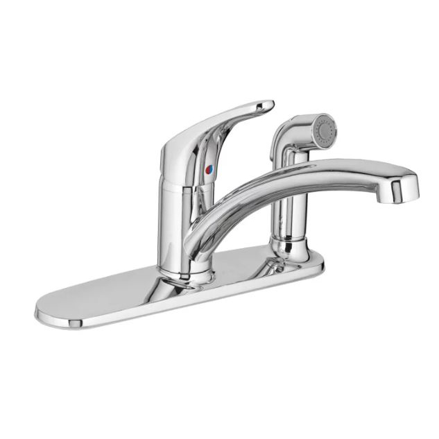 Colony Pro Kitchen Faucet in Chrome w/Spray & Deckplate