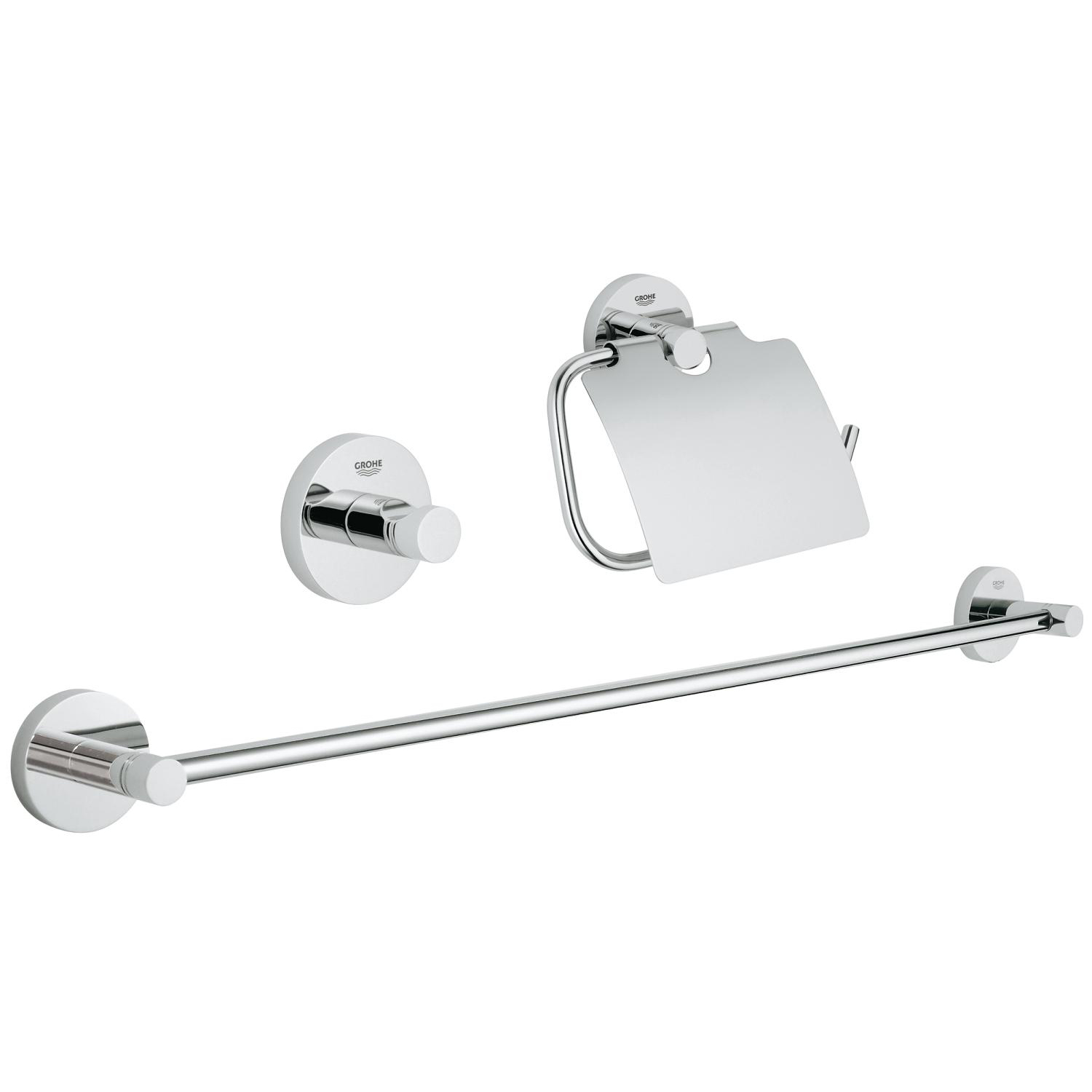 Essentials 3-in-1 Bathroom Accessory Set in StarLight Chrome