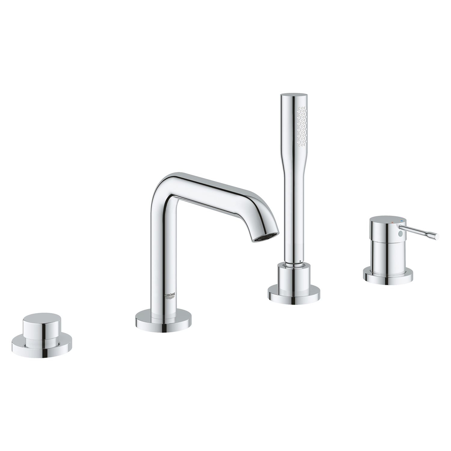 Essence Deck Mount Roman Tub Faucet w/Hand Shower in StarLight Chrome