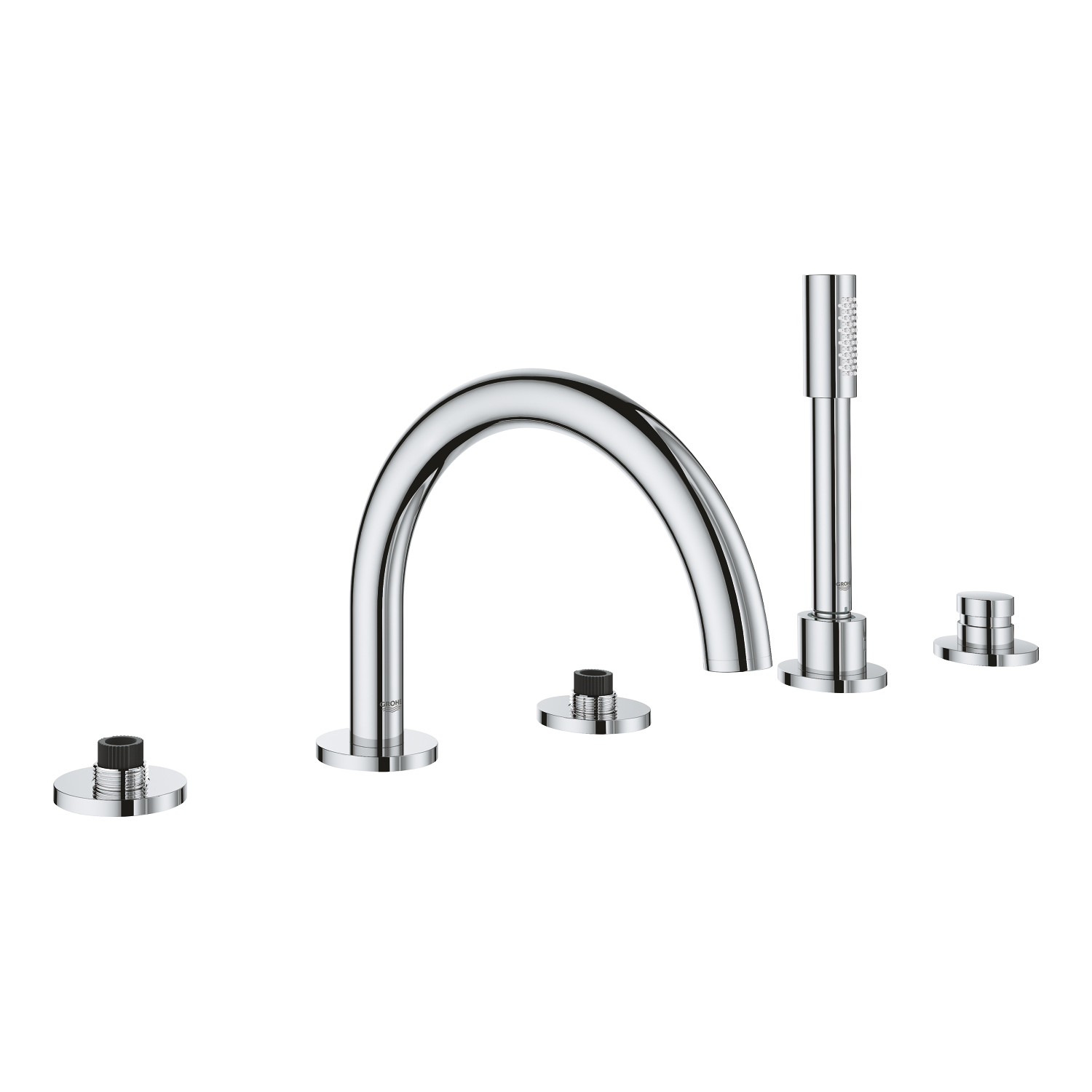 Atrio Deck Mounted Tub Faucet Plus Hand Shower In StarLight Chrome