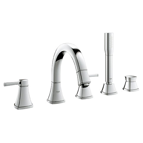 Grandera Deck Mounted Tub Faucet w/Hand Shower in Brushed Nickel