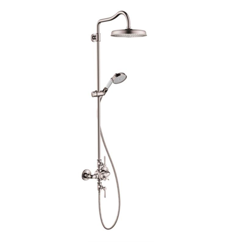 AXOR Montreux Shower System W/Showerhead and Hand Shower In Brushed Nickel