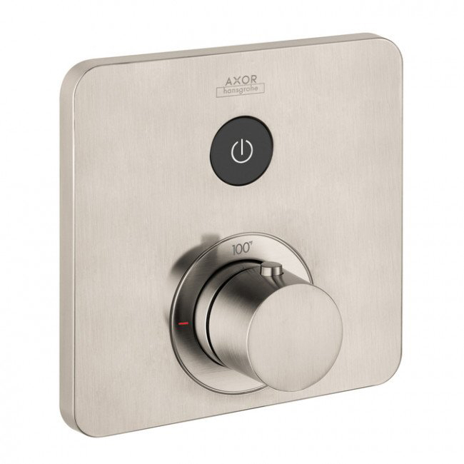 Axor ShowerSelect 1-Func SoftSq Thermostatic Trim in Brushed Nickel