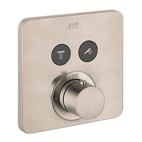 Axor ShowerSelect 1-Func Sq Thermostatic Trim in Brushed Nickel