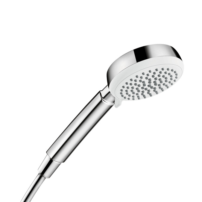 Crometta 100 Single-Function Hand Shower In White/Chrome 