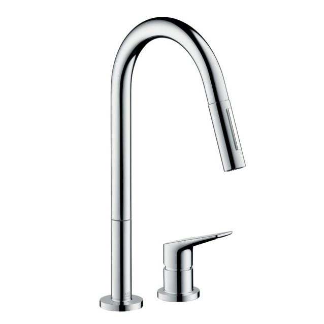 Axor Citterio M 2-Hole Pull-Down Kitchen Faucet in Chrome