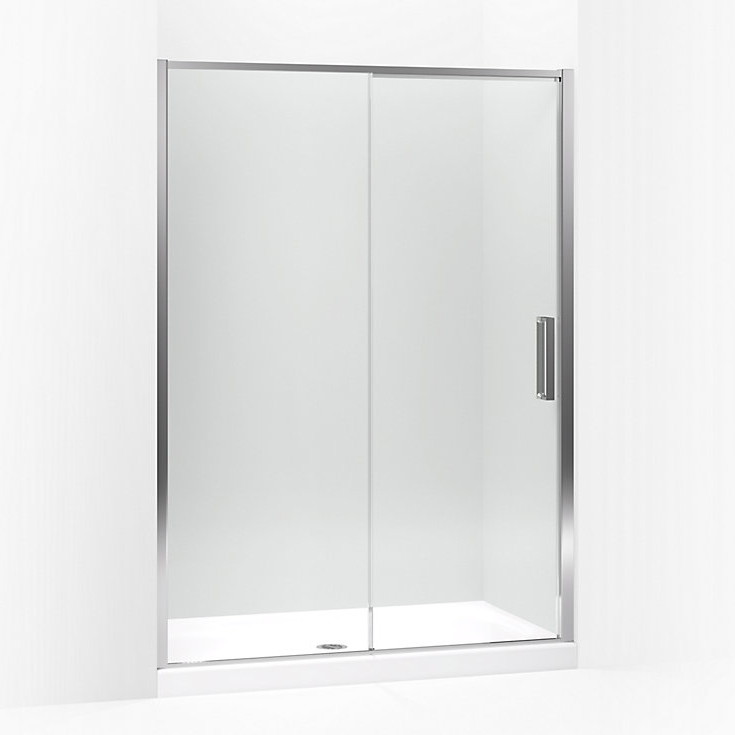 Torsion 22-1/4x77" LH Fixed Shower Door Silver & Clear Glass