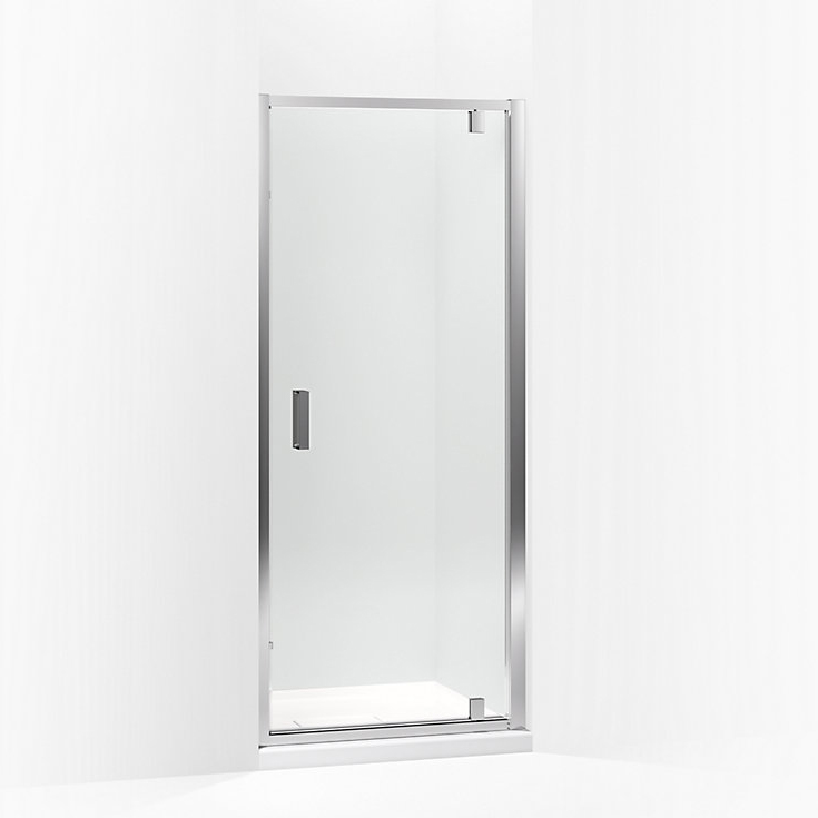 Aerie 35-13/16x75" Shower Door in Silver & Clear Glass