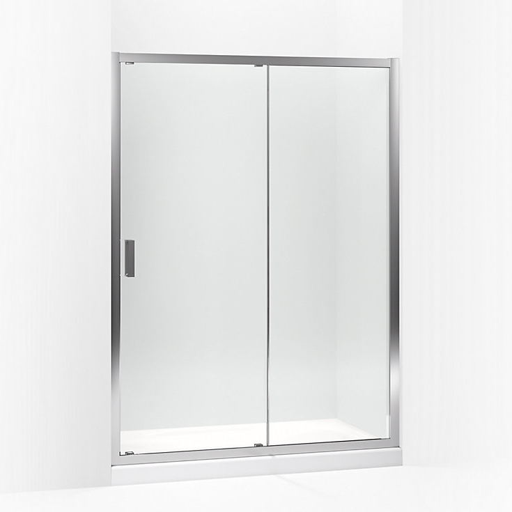 Aerie 24-1/8x75" Fixed Shower Door Panel in Silver & Clear Glass