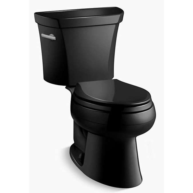 Wellworth 2 pc Elongated Toilet in Black, No Seat