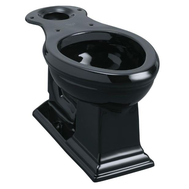 Memoirs Comfort Height Elongated Toilet Bowl Only in Black **SEAT NOT INCLUDED**