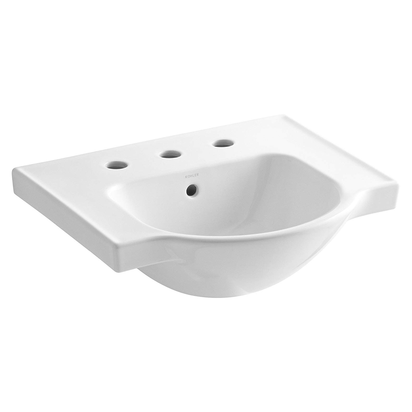 Veer 21" Widespread Pedestal Sink Basin in White