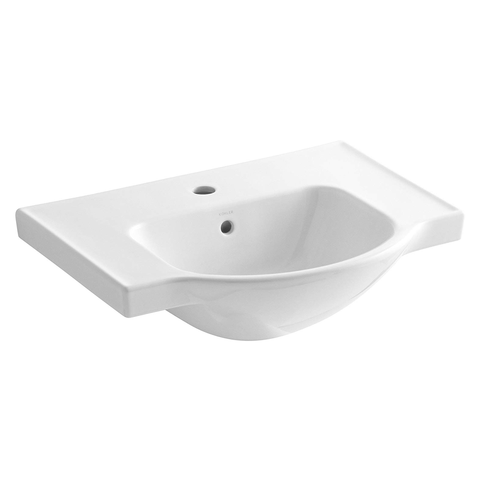 Veer 24" Single Hole Pedestal Sink in White