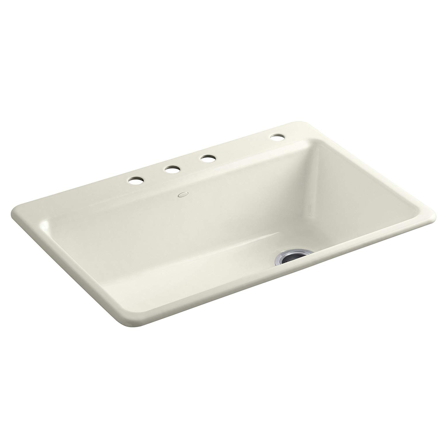 Riverby 33x22x9-5/8 Drop-In Kitchen Sink Kit Cashmere 4 Hole