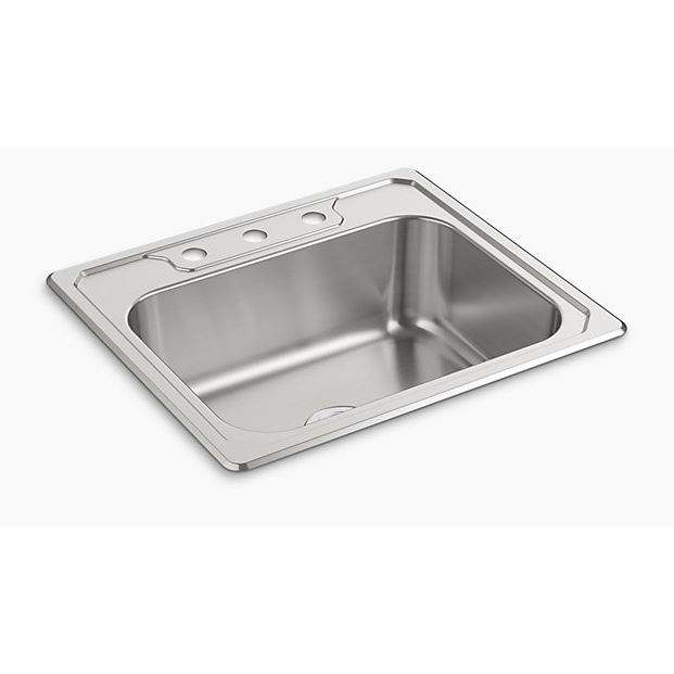 Middleton 25x22x8-5/16" Stainless Kitchen Sink 3 Holes 40-Pk