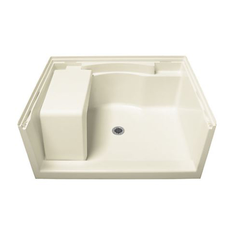 Accord 48x36x21-1/2" Vikrell Seated Shower Base in Biscuit