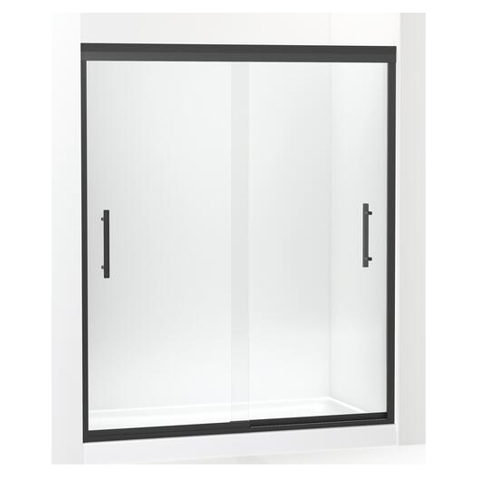 Finesse 59-5/8x70-1/16" Shower Door in Black & Clear Glass