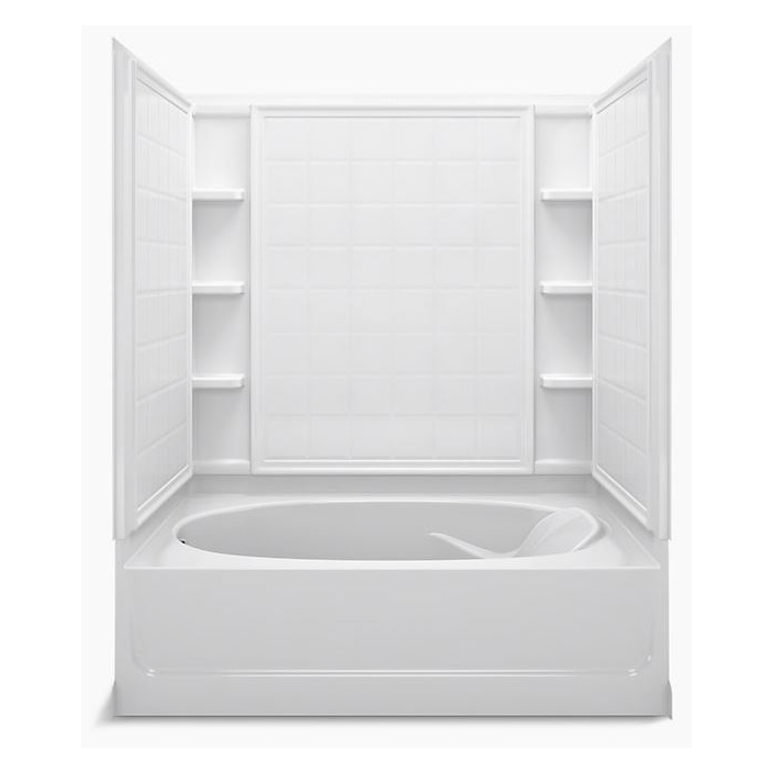 Ensemble Tile Tub/Shower 60x42x72" White LH Drain, 3-Pack