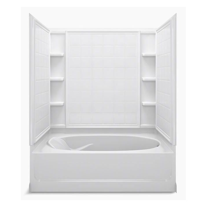 Ensemble Tile Tub/Shower 60x42x72" White RH Drain, 3-Pack