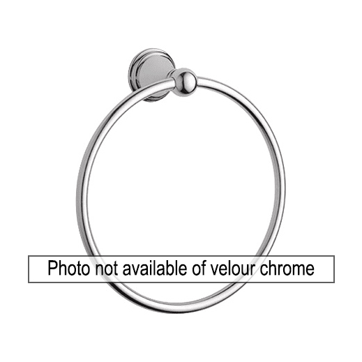 Geneva 8" Towel Ring in Velour Chrome/Polished Chrome