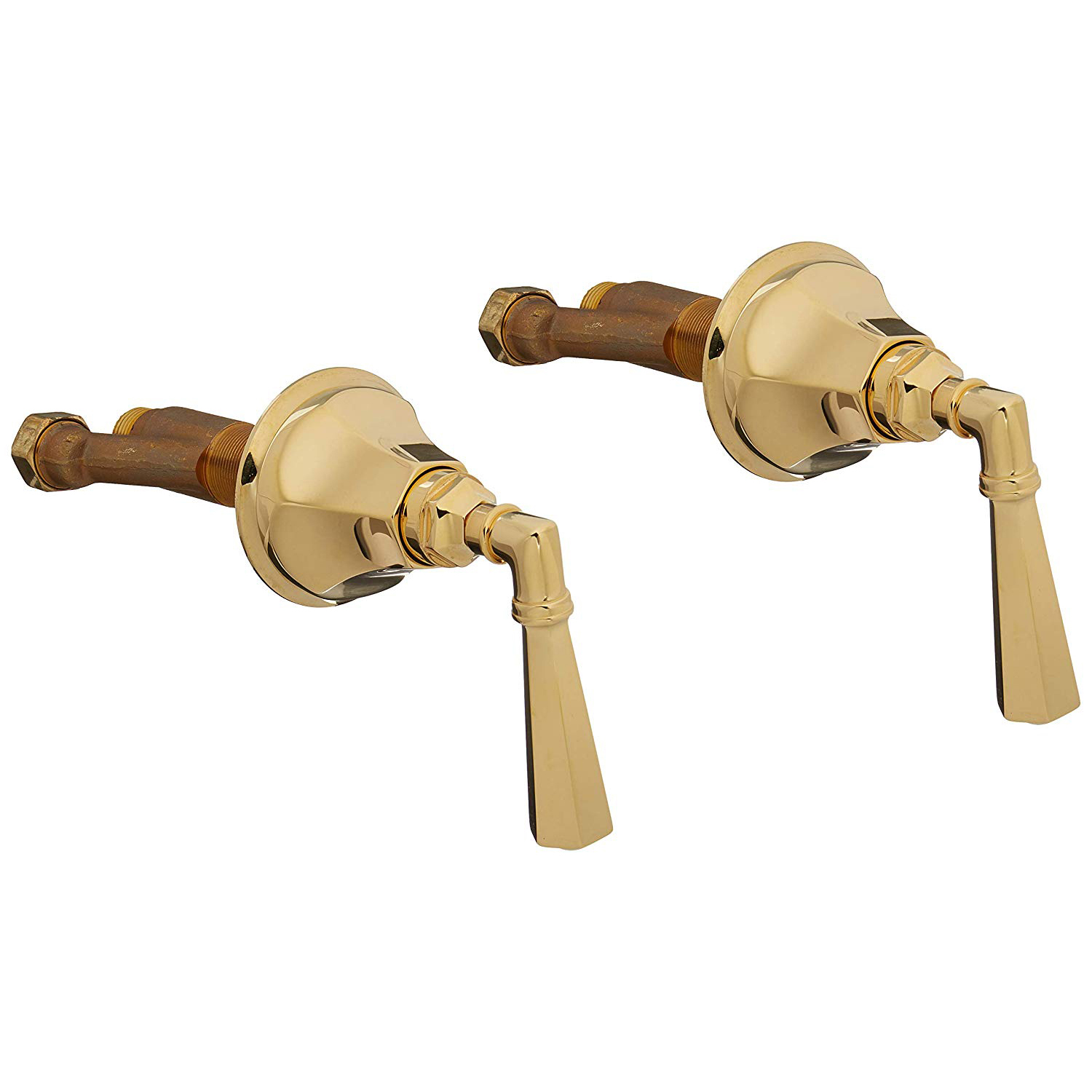 Palladian Deck Mounted Sidevalves Hot And Cold In Italian Brass