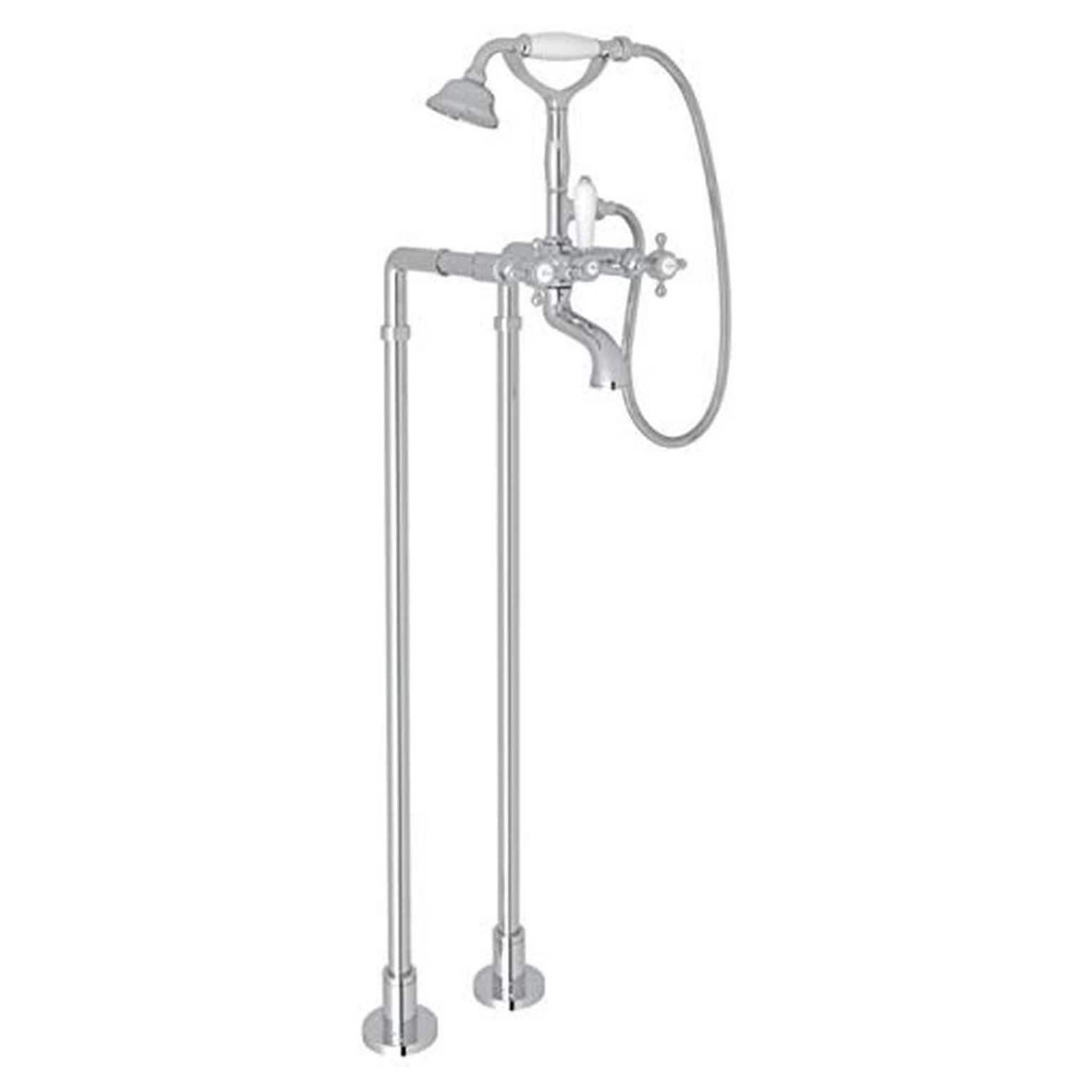 Arcana Floor Mounted Tub Faucet Plus Hand Shower In Polished Chrome