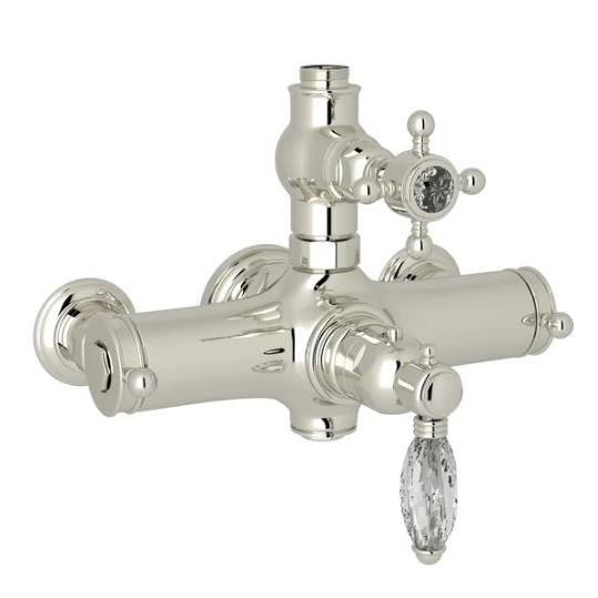 Italian Country Wall Mounted Thermostatic Valve In Polished Nickel