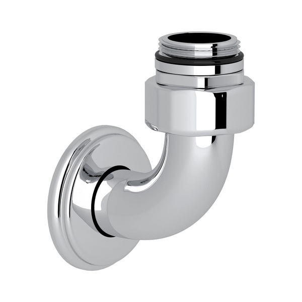 Bottom Return Elbow for Exposed Thermostatic Valves in Polished Chrome