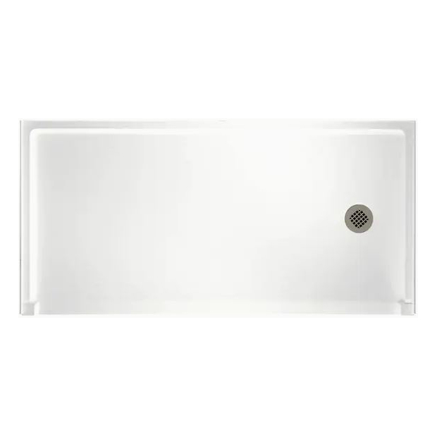 Barrier Free 60x30" Shower Pan w/RH Drain in White