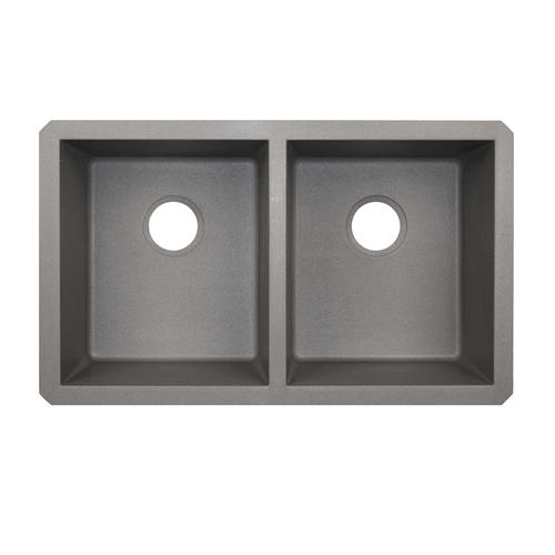 Granite 31-7/8x19-1/4x9-9/16" Equal Dbl Bowl Sink Metallico