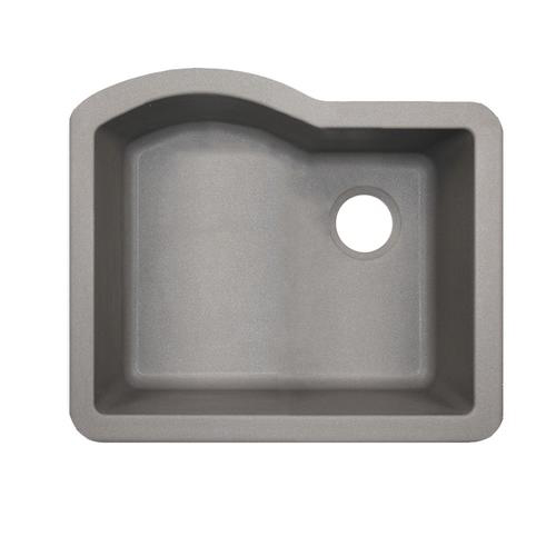 24x21x9-1/2" Granite Single Bowl Kitchen Sink in Metallico