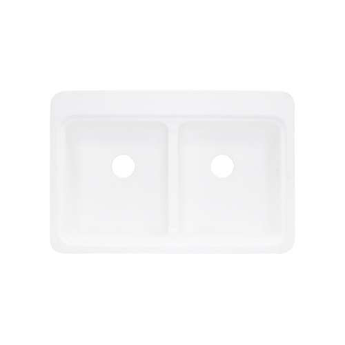 Charleston 33x22x10" Equal Double Bowl Sink in White 0HL