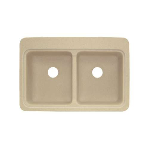 Charlotte 33x22x8-1/4" Equal Double Bowl Sink in Khaki 0HL