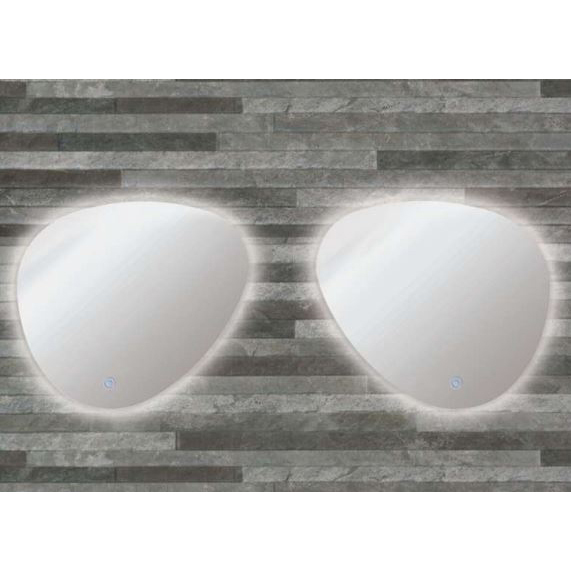 LED-Backlit Left & Right Mirrors 25.59x23.23" w/Touch Sensor