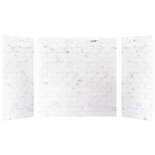 Saramar 60x36x60" Shower/Tub Wall Kit in White Venito Velvet