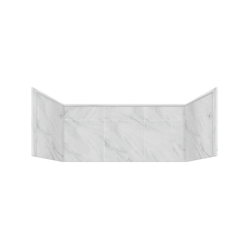 Studio 47x34x24" Extension Shower Wall Kit in White Carrara