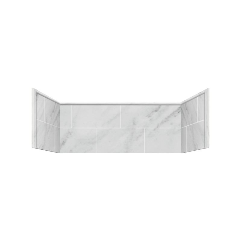 Studio 59x34x24" Extension Shower Wall Kit in White Carrara